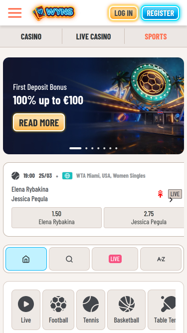 Wyns Casino Mobile Sports