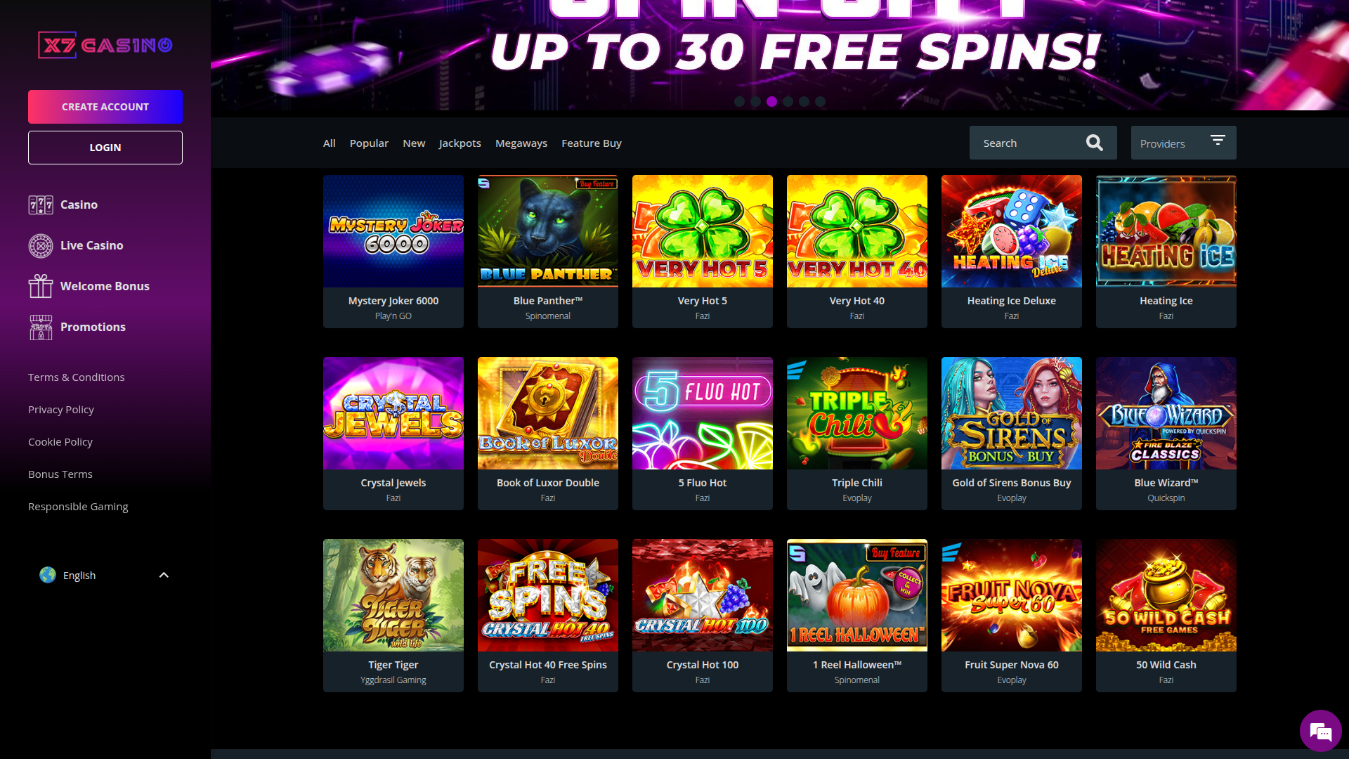 X7 Casino Desktop Jackpot