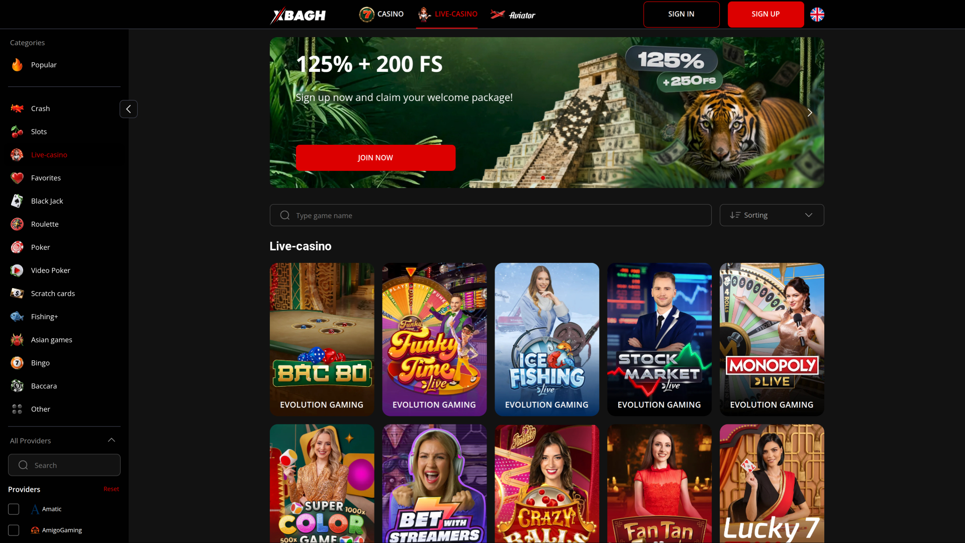 Xbagh Casino Desktop Live Dealer