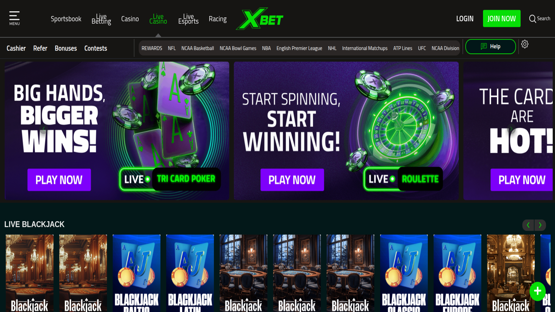 Xbet Casino Live Dealer Desktop