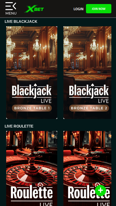 Xbet Casino Live Dealer Mobile