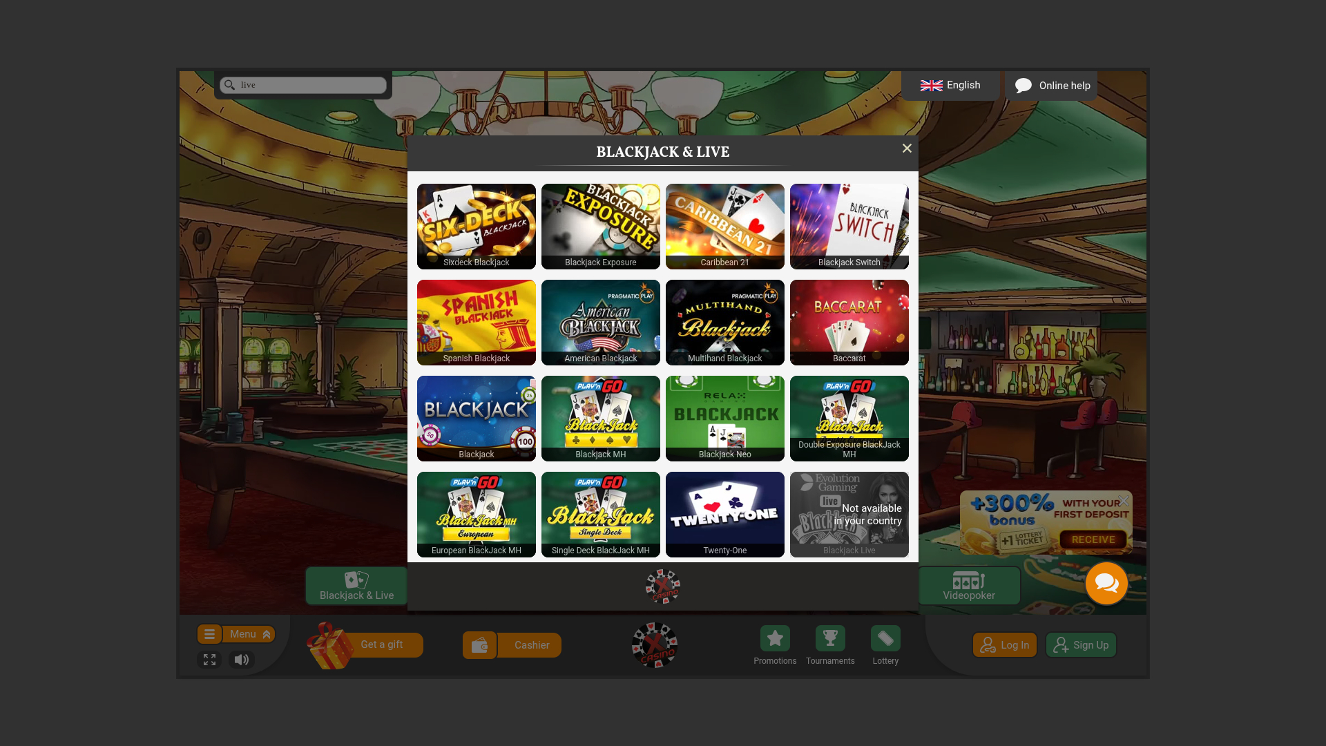 Xcasino Desktop Live Dealer