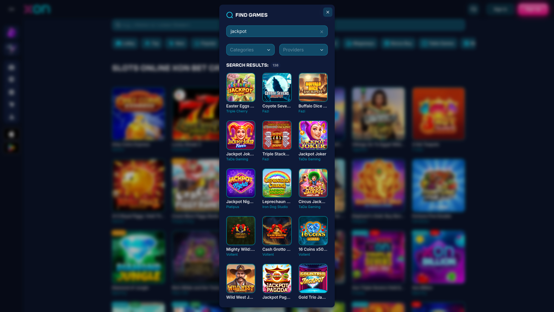 Xonbet Casino Desktop Jackpot