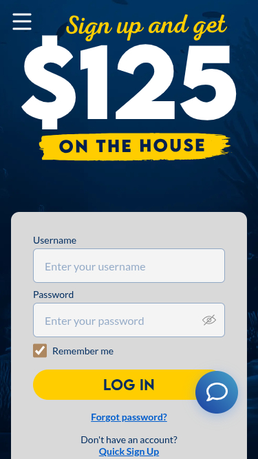 Yabby Casino Mobile Homepage