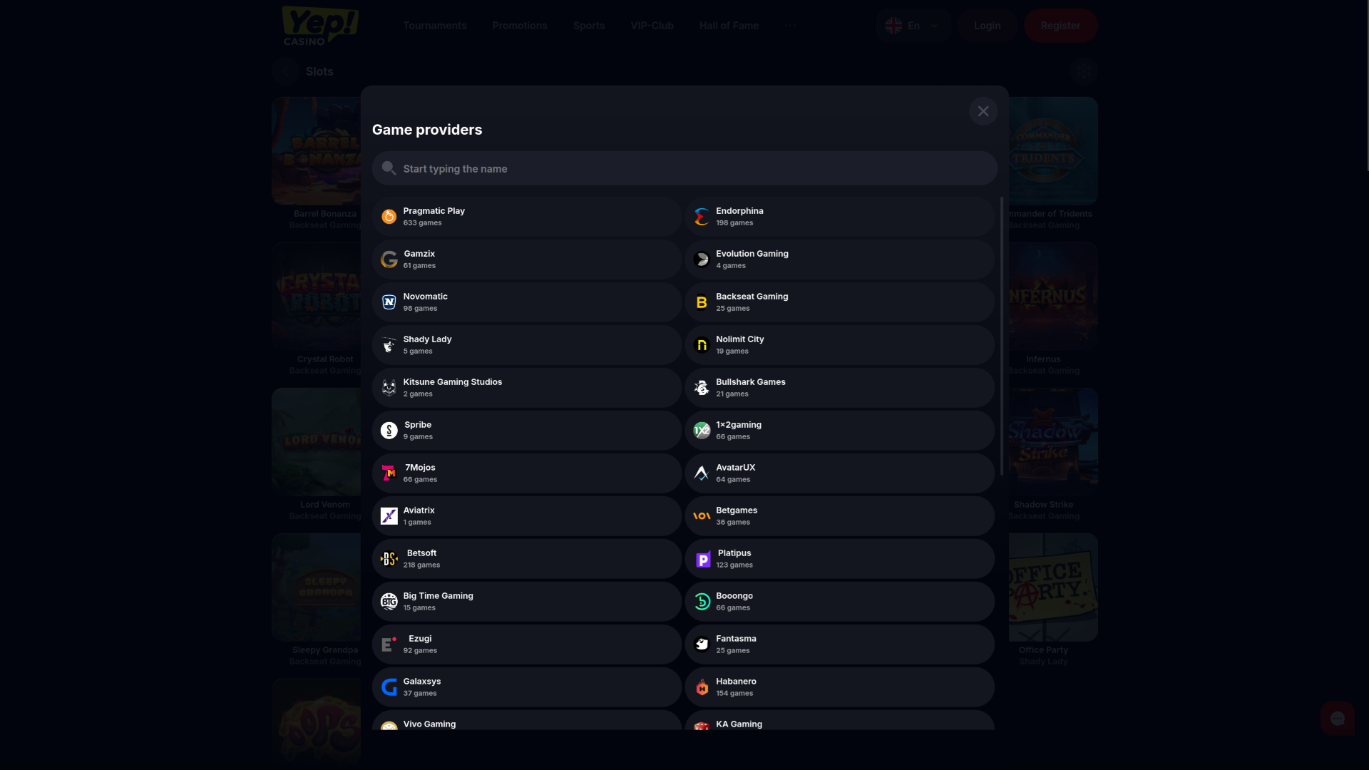 Yep Casino Game Developers