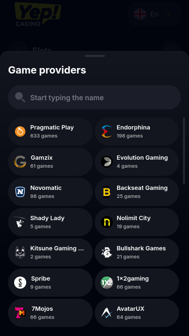 Yep Casino Game Developers