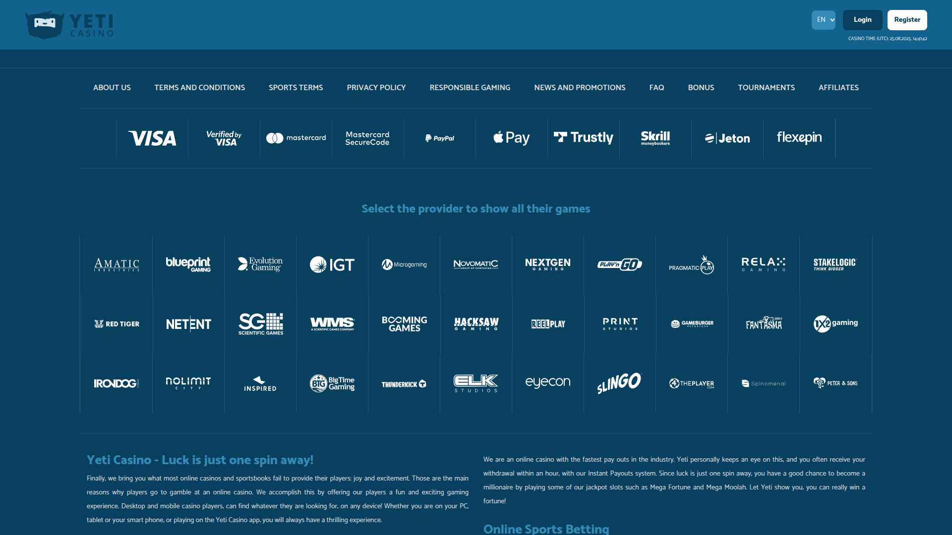 Yeti Casino Desktop Game Developers