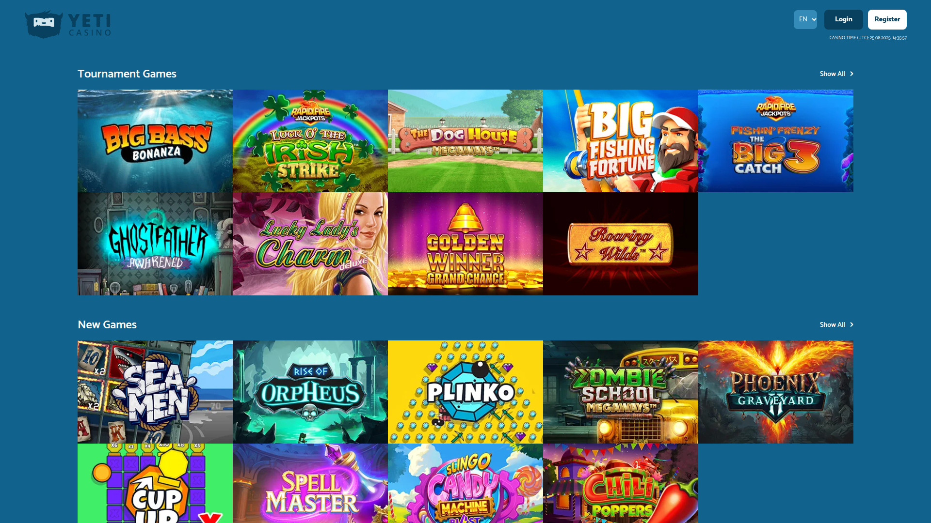Yeti Casino Desktop Games