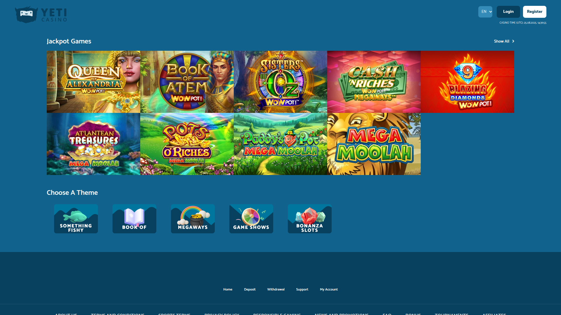 Yeti Casino Desktop Jackpot
