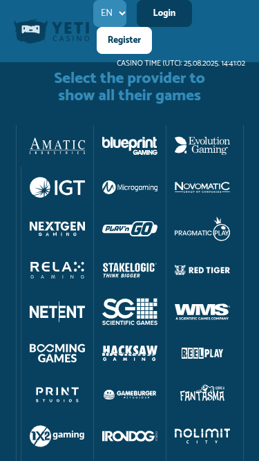 Yeti Casino Mobile Game Developers