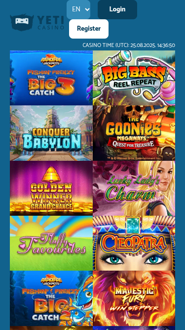 Yeti Casino Mobile Games