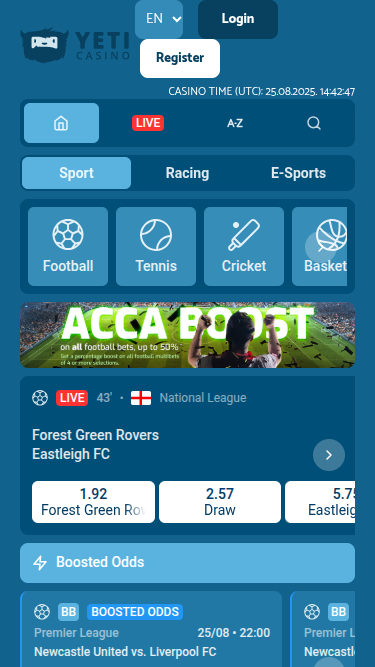 Yeti Casino Mobile Sports