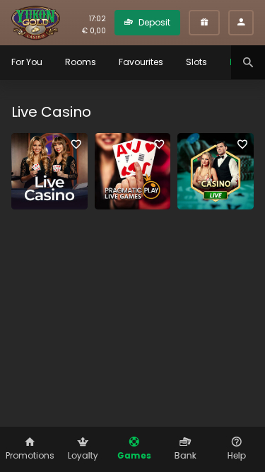 Yukon Gold Casino Mobile Live Dealer