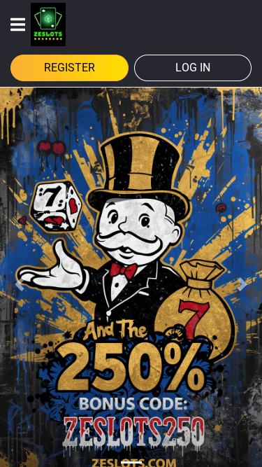 Zeslots Casino Mobile Homepage