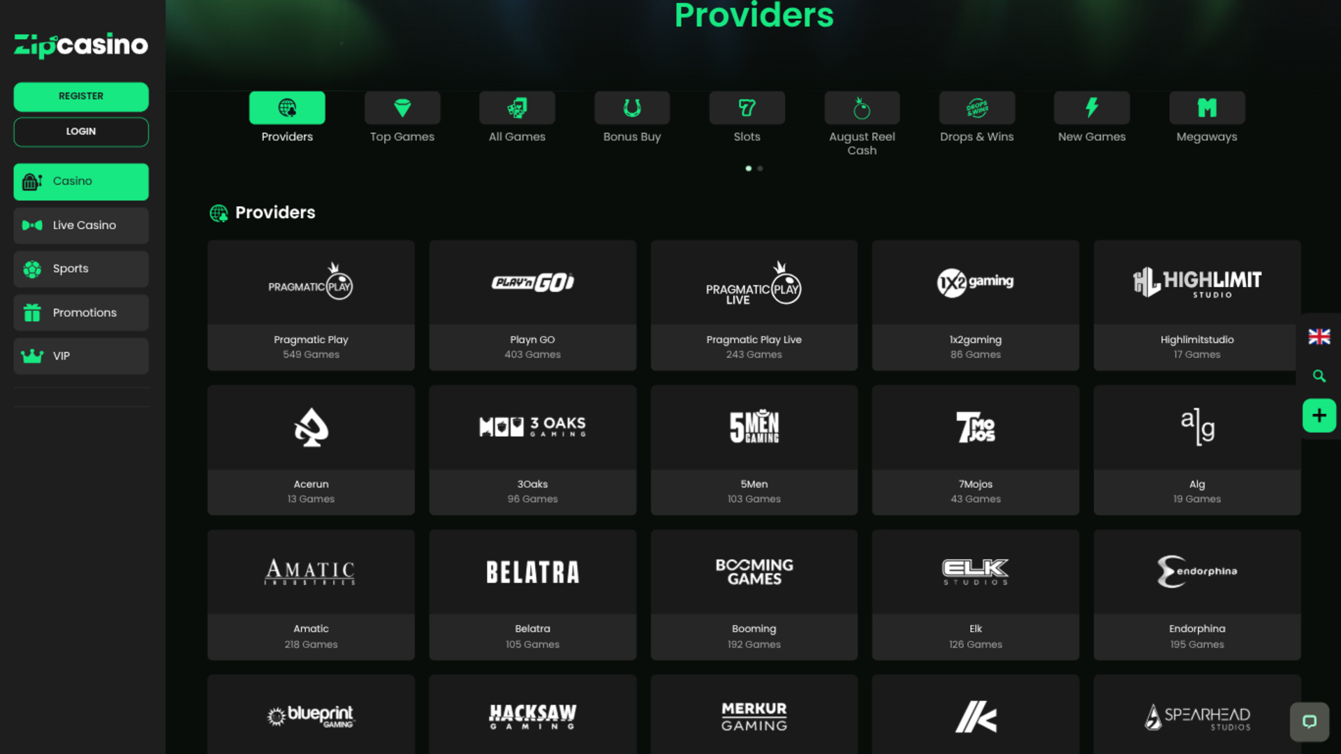 Zip Casino Desktop Game Developers