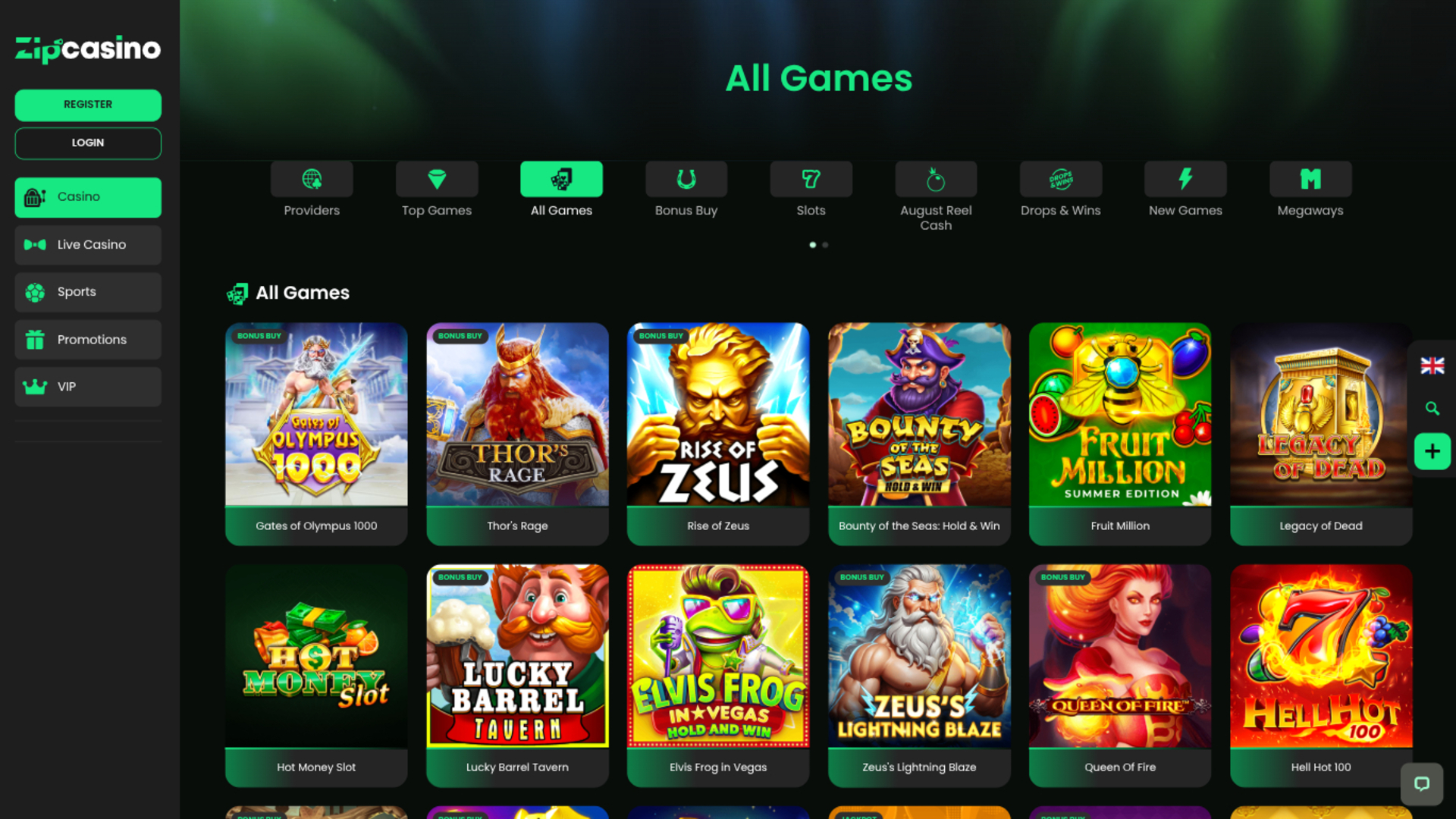 Zip Casino Desktop Games