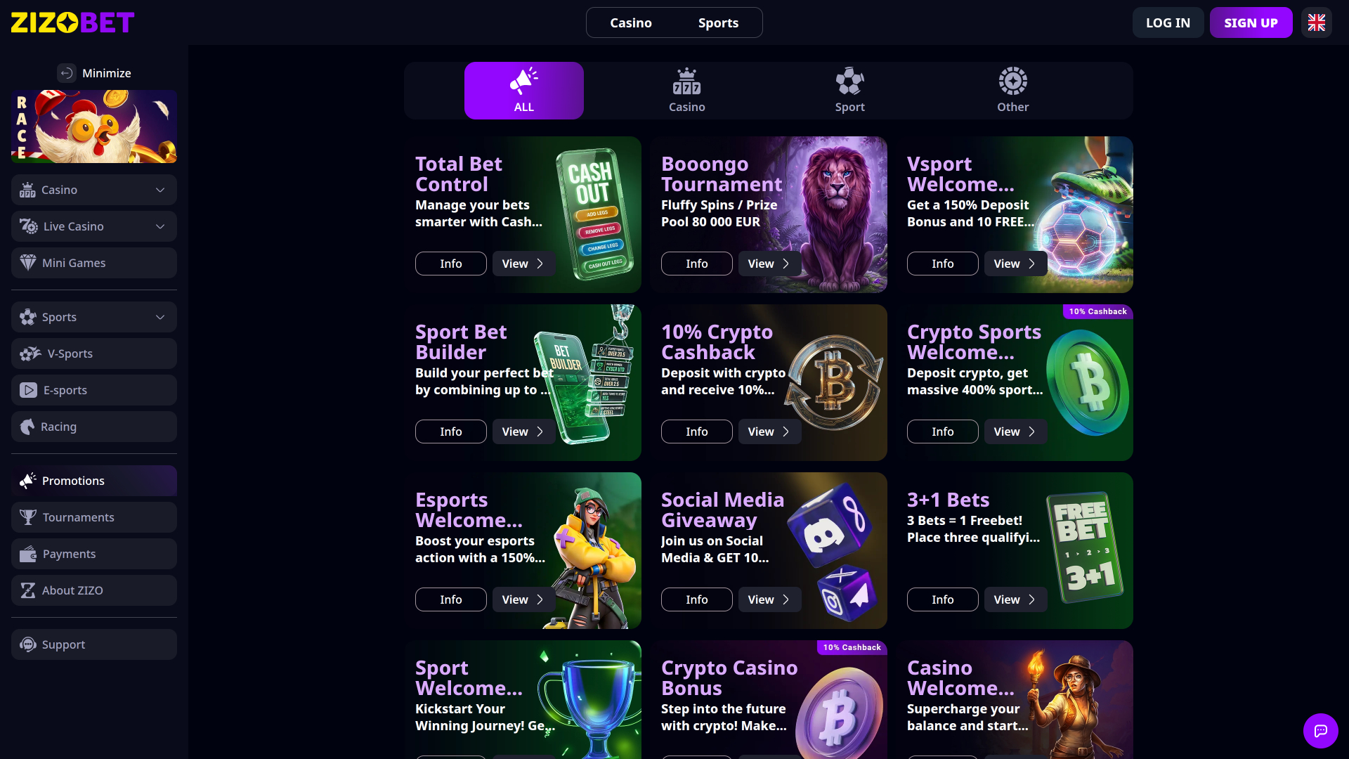 Zizobet Casino Promotions