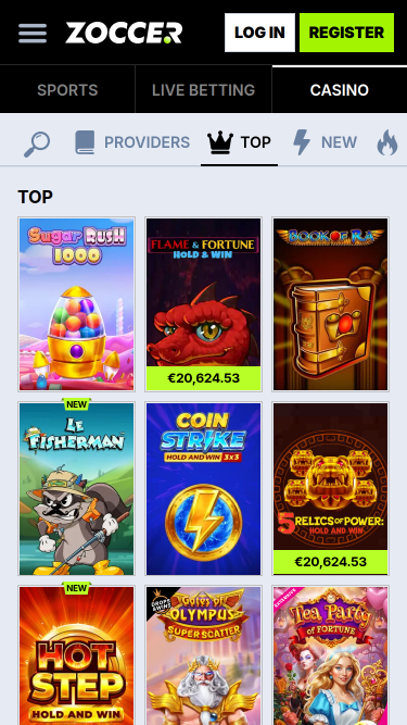 Zoccer Casino Games