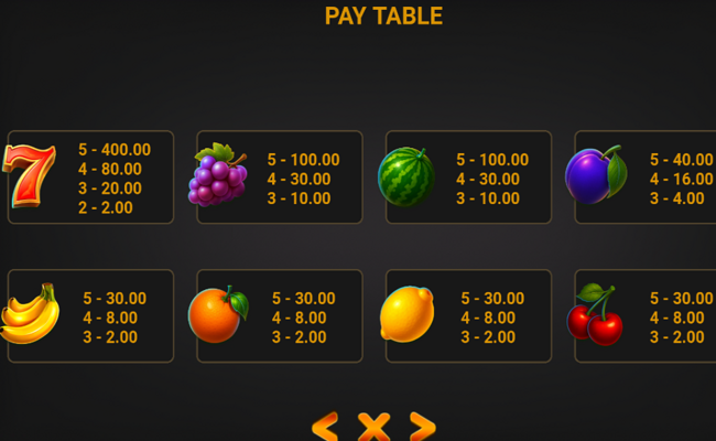 40 diamond tree lucky coin paytable