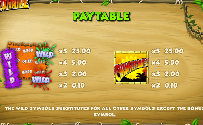 chameleonaire paytable 1