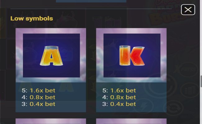 cherrypop burst paytable 6