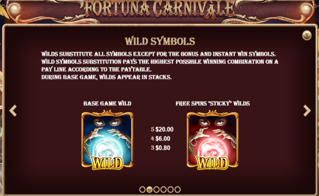 fortuna carnivale paytable 2