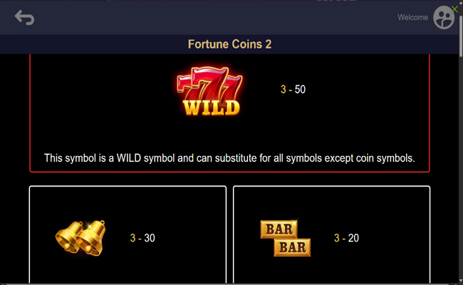 fortune coins 2 paytable 1