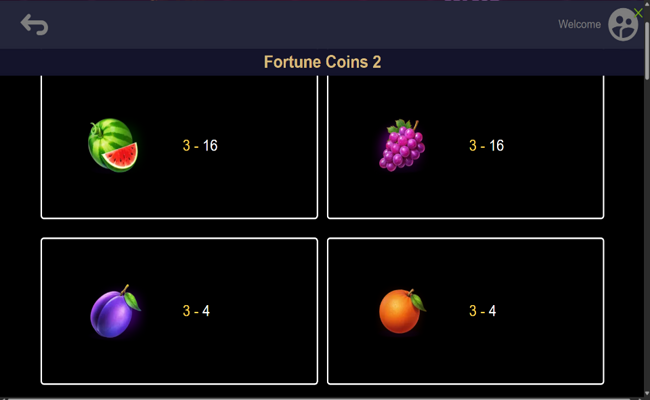 fortune coins 2 paytable 2