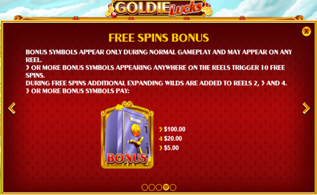 goldie lucks paytable 2
