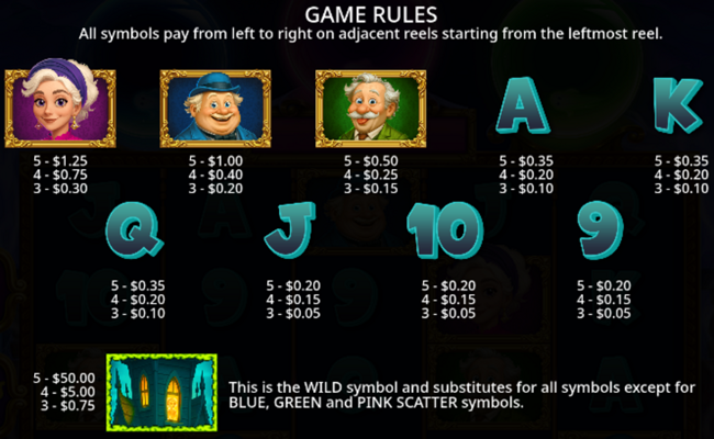 great ghosts paytable