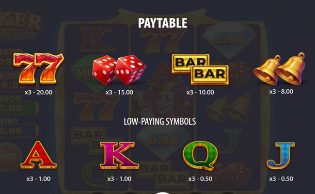 joker catcher paytable
