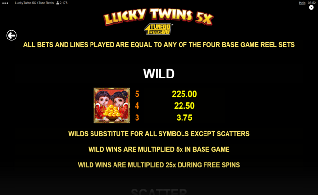 lucky twins 5x 4tune reels paytable 1