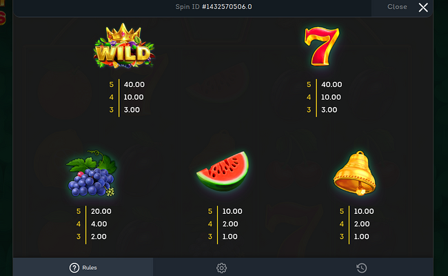 multi hot 5 super wilds paytable 1