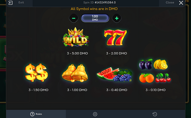 multi hot wild ways paytable