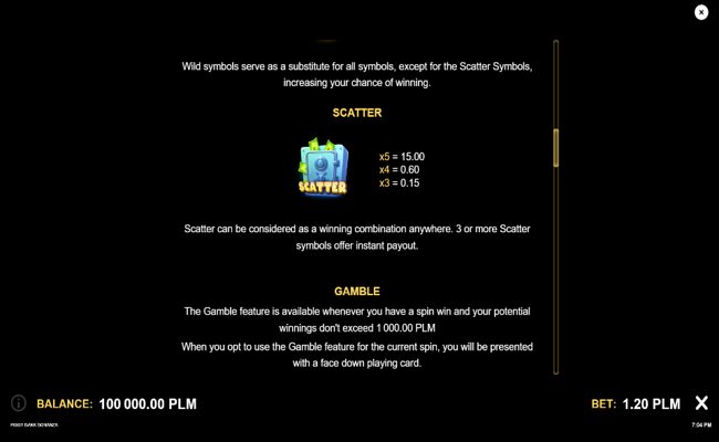 piggy bank bonanza paytable 3