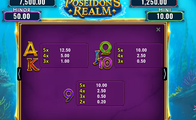poseidons realm paytable 3