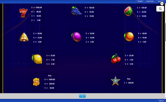red hot joker cascade high stakes paytable
