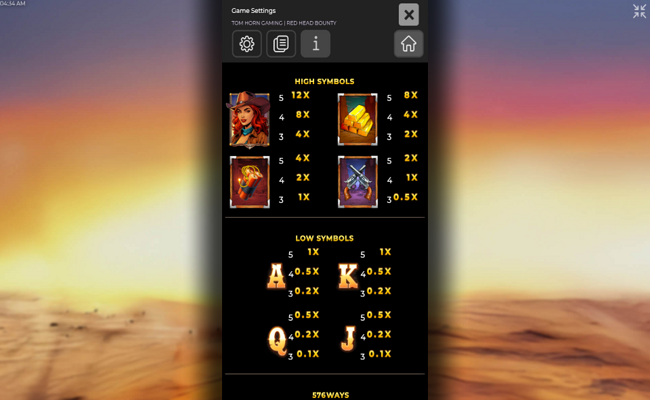 redhead bounty paytable