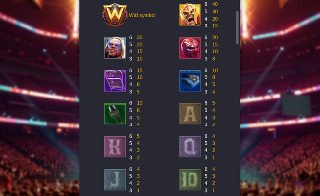 reel royale showdown paytable