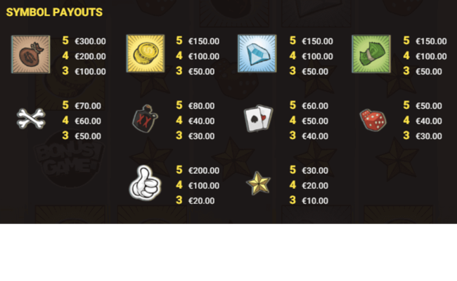 stick em paytable