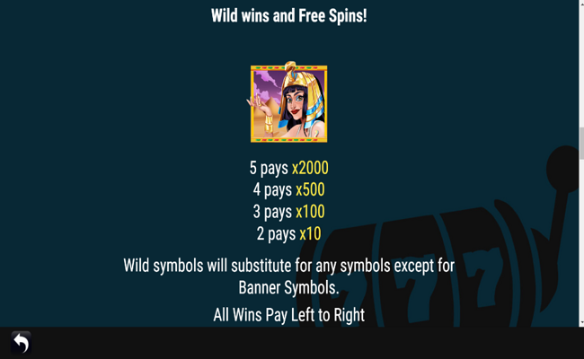 wild cleopatra paytable 4