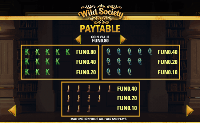 wild society paytable 3