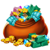 3 super porky banks bag symbol