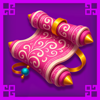 baozang the legend of 3 coins pink scroll symbol