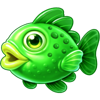 bubble up green fish symbol