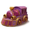 christmas workshop hold the spin purple train symbol