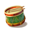 christmas workshop hold the spin toy drum symbol
