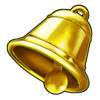 golden crown hold and win bell symbol