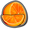 hot fruit dash cut orange symbol