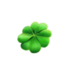 leprechaun hold green flower symbol